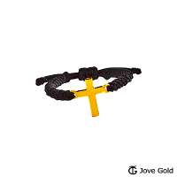 Jove gold 十字架黃金編織繩戒指