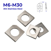 M6 M8 M10 M12 M14 M16 M18 M20 M22 M24 M27 M30 GB853 304 Stainless Steel Square Bevel Washer Square Taper Gasket For Slot Section