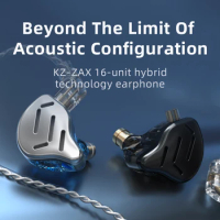KZ ZAX HIFI Bass Earphones 7BA+1DD Hybrid In Ear Sport Headphones Noise Cancelling Headset with MIC PK ZSX ZS10 PRO AS16 AS12