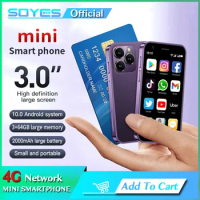 SOYES XS16 Mini 3.0" Smart Phone 4G LTE 3GB RAM 64GB ROM Android 10.0 Quad Core 2000mAh Type C Dual SIM Standby Small Phone