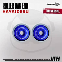 Hayaidesu Roller Bar End Jalu stang motor universal (Stang Drat) long biru