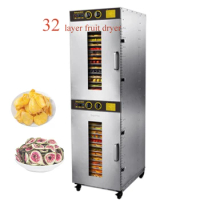 32 Tray Fruit Dryer Machine Fruit Vegetable Meat Tea Fish Food Dehydrator 3000W