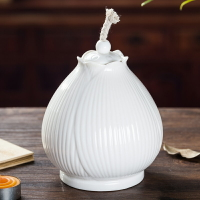 白瓷油燈 小蓮花/花苞款 家用供燈液體酥油燈陶瓷蓮花燈供佛燈