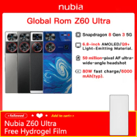 Global Rom Nubia Z60 Ultra NX721J Snapdragon 8 Gen 3 6.8 Q9+ IP68 6000mAh Battery Fast Charging 64MP NFC NUBIA 5G Camera Phone