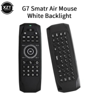 G7 Air Mouse English Backlit 2.4G Wireless Mini Keyboard IR Learning Gyroscope Voice Remote Control with Mic for Android TV BOX