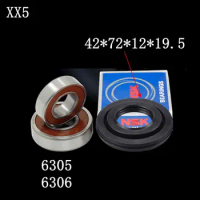 for Panasonic drum washing machine Water seal（42*72*12*19.5）+bearings 2 PCs（6305 6306）Oil seal Sealing ring parts