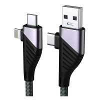 [2東京直購] ?AREYOUNG 四合一充電線 65W 5A 快充 支援QC4.0 Ttype-C USB iPhone Macbook Pro