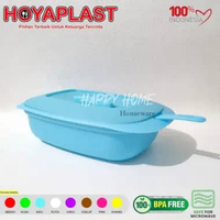 HOYAPLAST 1set Casserole Persegi Pajnajng 2,1 Liter Tempat Sayur Prasmanan 2100ml Bonus Sendok Sop B