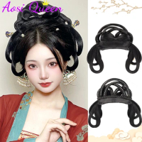 AOSI Hanfu Wig Headband Antique Bow Bun Novice Daily Song And Ming Dynasty Costume Style Bun