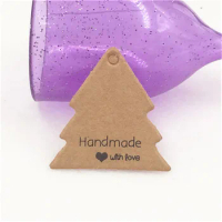 100Pcs/Lot Merry Christmas Tree Gift Tag For Wedding Decoration