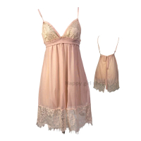 [ Racun Lingerie ]  Lingerie Midi Dress Baju Tidur Wanita Malam Nightwear Renda Tali Adjust Open Bac