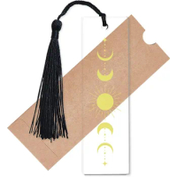 Moon Phase Book Markers Acrylic Bookmarks Astrology Rectangle Tassels Inspirational for Teachers Students Book Lovers Adults