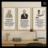 HIASAN DINDING QUOTES MOTIVASI TOKOH DUNIA 15X20 20X30 POSTER KAYU MDF AESTHETIC WALL DECOR KATA INS