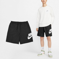 Nike 短褲 Club Shorts 男款 黑 白 梭織 抽繩 棉褲 FN3304-010