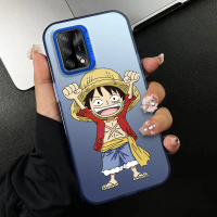 เคสโทรศัพท์ สำหรับ OPPO A74 F19 F19S A95 4G RENO 6 LITE 4G A95 4G เคส Luffy กึ่งโปร่งใส บางเฉียบ ฝ้า