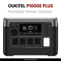 OUKITEL P1000E PLUS Portable Power Station 1800W/1024Wh UPS LiFePO4 Solar Generator Backup Listrik P