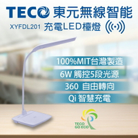 【SunEasy生活館】TECO 東元無線智能充電LED檯燈XYFDL201
