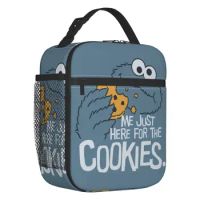 Cookie Monster Insulated Lunch Bag for Outdoor Picnic Cartoon Sesame Street Portable Cooler Thermal Bento Box Women Kids