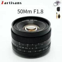 7Artisans Lente 50Mm F1.8 Large Aperture Mf Mirrorless Camera Lenses Fit for Canon Eos-M M50 M100/sony E /fuji Fx/m4/3 Mount