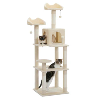 Cat Tree Furniture Tower Climb Activity Tree Scratcher Play House Kitty Tower Furniture Pet Play House Cozy Cat Condo