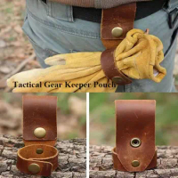 Mountaineering Leather Buckle Outdoor Keychain Tactical Gear Keeper Pouch Belt Keychain Gloves Rope Holder Military Hook Camping