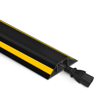 軟線槽黑色黃線5公分 電線壓條 線材收納 裝潢壓條 壓線條 整線槽 走線槽 藏線板 固線器 集線盒 180-CDBY50