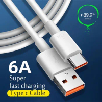 6A 66W Super Fast Charging Cable For Huawei Mate 40 50 Xiaomi 11 10 Pro Fast Charging USB C Charger Cable USB Type C Data Cord