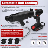 Automatic Lithium Electric Drill Chainscrew Machine Converter Cordless Staple Machine Rechargeable Electric Nailer