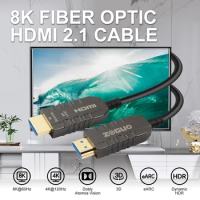 ZOGUO 8K HDMI 2.1 Fiber Optic Cable 15M 30M Support 8K 60Hz 4K 120Hz eARC HDR 48Gbps For iptv HDTV Box PS5 Projector Monitor