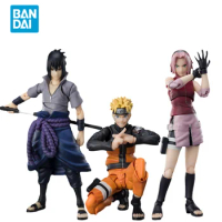 Bandai Original Naruto Shippuden Anime Figure SHF Uchiha Sasuke and Others Action Figure Toys for Kids Gift Collectible Model