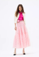 iROO 3-D Mesh Rose Detail Pink Skirt