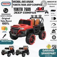 Mainan Anak Mobilan Aki Remote Control Yukita 7688 Jeep Compas Mobil Aki PUTIH