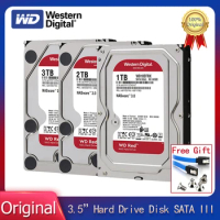 Original Western Digital WD Red NAS 4TB 6TB 3TB 3.5" Internal Hard Drive HDD SATA 6GB/S 2TB 1TB SATA 64 MB Cache HDD For Desktop
