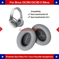 Replacement Ear Pads Ear Cushions for Bose QC35/QC35 II Headphone with QC35 Scrims with 'L and R'(Silver Grey)