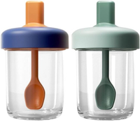 2 Pack Overnight Oats Containers with Lids and Spoons 13.5 oz Breakfast Yogurt Cup to Go for Milk Ce