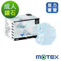 【Motex摩戴舒】 醫用口罩(未滅菌)-鑽石型成人口罩(50片/盒)-藍色系