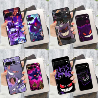 Gengar Pokemon Cute For Google Pixel 8 7 6 6A 5 4 5A 4A XL Pro 5G Silicone Shockproof Soft TPU Black Phone Case Cover Coque Capa