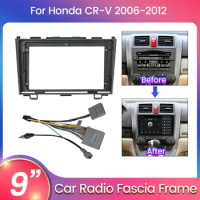 9 Inch 2 Din Android Radio Dash Fitting Panel Kit For Honda CRV CR-V 2006 2007 2008 2009-2012 Car Fascia Frame Adapter Canbus
