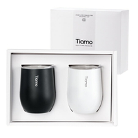 金時代書香咖啡 Tiamo 對杯禮盒 - 真空陶瓷保溫弧形杯 330ml HJ1114C