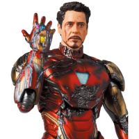 In Stock Mafex Marvel Avengers 4 Iron Man Mk85 Battle Damage Edition 16cm Action Figure Model Toy Desktop collection boy's gift