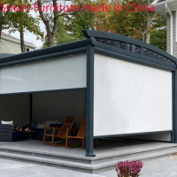 Pergola with retractable canopy modern aluminium louvre outdoor gazebo waterproof pergola