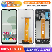 6.5'' A32 5G Display Screen with Frame, for Samsung Galaxy A32 5G A326 A326B A326U Lcd Display Touch Screen Digitizers