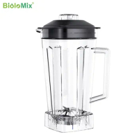 2L Square Container Jar Jug Pitcher Cup bottom with serrated smoothies blades lid BPA FREE for commercial Blender spare parts