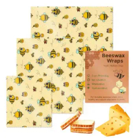 Bees Wax Wraps Reusable Sustainable Reusable Organic Zero Waste Food Storage Beeswax Wrap 3PCS Beeswax Wrap Bread Sandwich