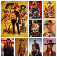 The Good The Bad And The Ugly Movie Diamond Painting Film Lee Van Cleef Art Cross Stitch Embroidery Picture Mosaic 5D Home Decor