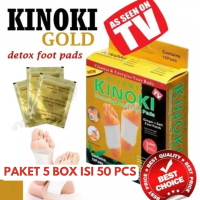 Paket 5 Box Kinoki Gold Detok Foot Pads Koyo Kaki Ginger Patch Hand k inoki indonesia tumit pecah-pe