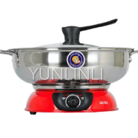 5L Stainless Steel Electric Hot Pot Chinese Hot Pot Twin Divided Hot Pot Cooker