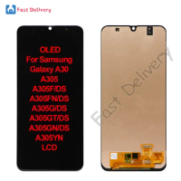 OLED For Samsung Galaxy A30 A305F LCD Display Touch Screen Digitizer Assembly For Samsung A305FN A305G A305GT A305GN A305YN lcd