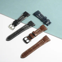 26mm Fits For Seiko Genuine Leather Watch Band Strap With Gift Tool