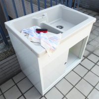 【Abis】豪華升級款櫥櫃式雙槽ABS塑鋼雙槽式洗衣槽-雙門免組裝(1入)